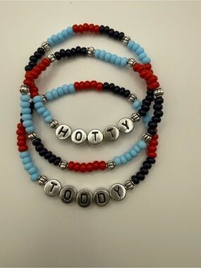 Ole Miss Bracelet Stack Set of 3 Hotty Toddy Handmade Stretch Bracelets